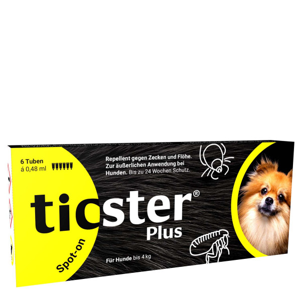 TICSTER Plus Spot-on Lösung für Hunde bis 4 kg 6 x 0,48 ml